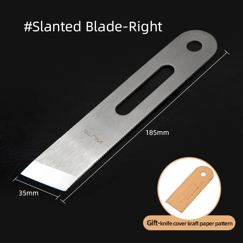 WUTA Design Professional Leather Thinning Knife Skiving, Round/Flat/Slanted Blade,Right/Left Handed