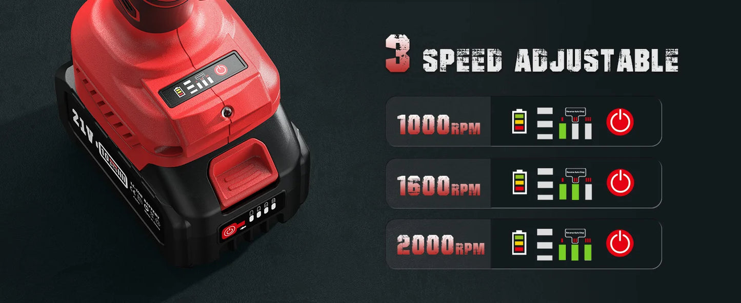 Avhrit Cordless Impact Wrench 1/2, High Torque 700Ft-lbs(950N.m)/2X 4000mAh Battery Fast Charger