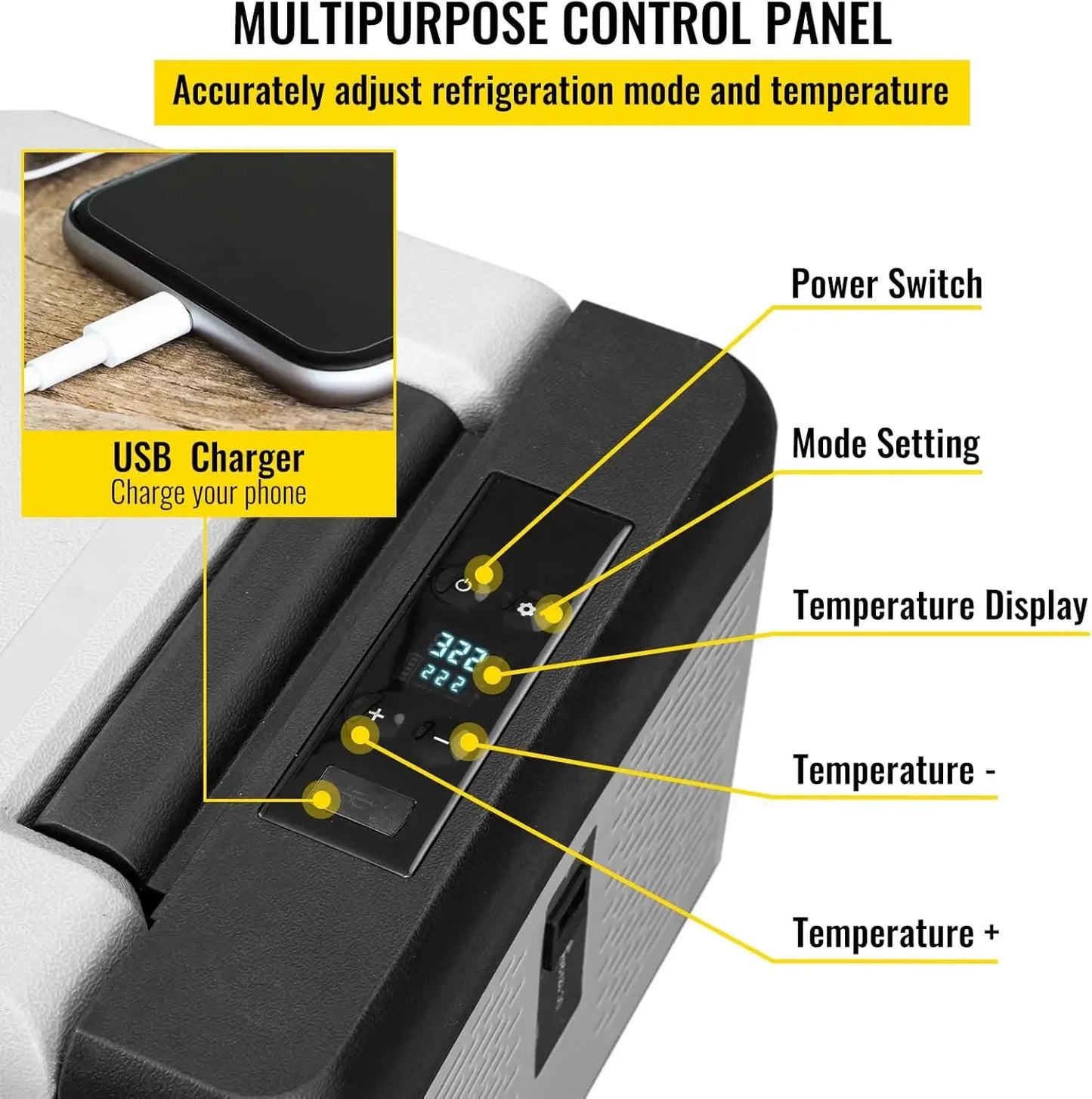 10 Quart 12 Volt Portable Mini Freezer Car Compressor Fridge Cooler LARGE CAPACITY