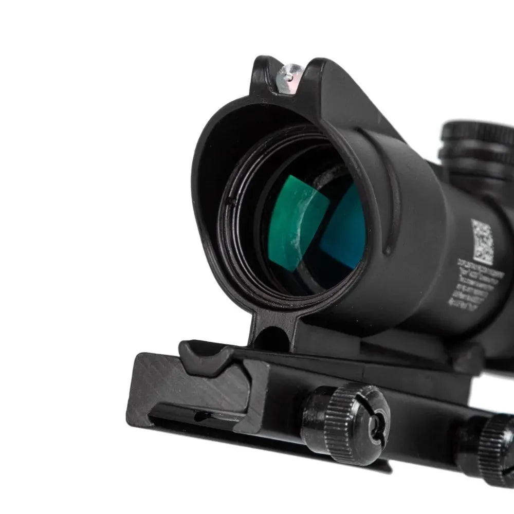 4X32 Hunting Riflescope Real Fiber Optics Green/Red Dot Illuminated Etched Reticle Tactical Sight