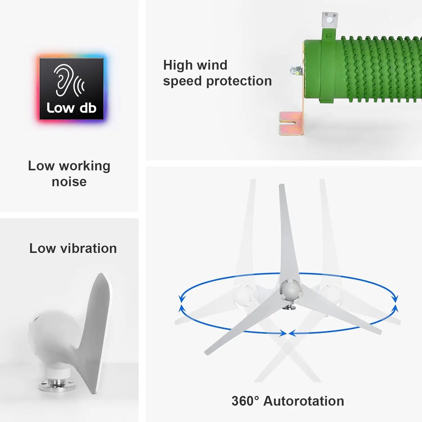 400W Wind Turbine Generator Power Kit (New Upgrade) with 40A PWM Solar Wind Hybrid Controller