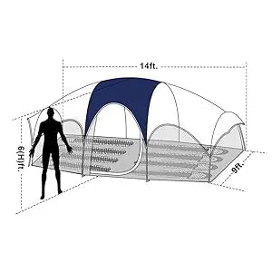 CAMPROS Tent 8 Person Camping Tents, Weather Resistant Family Tent,  Divided Curtain