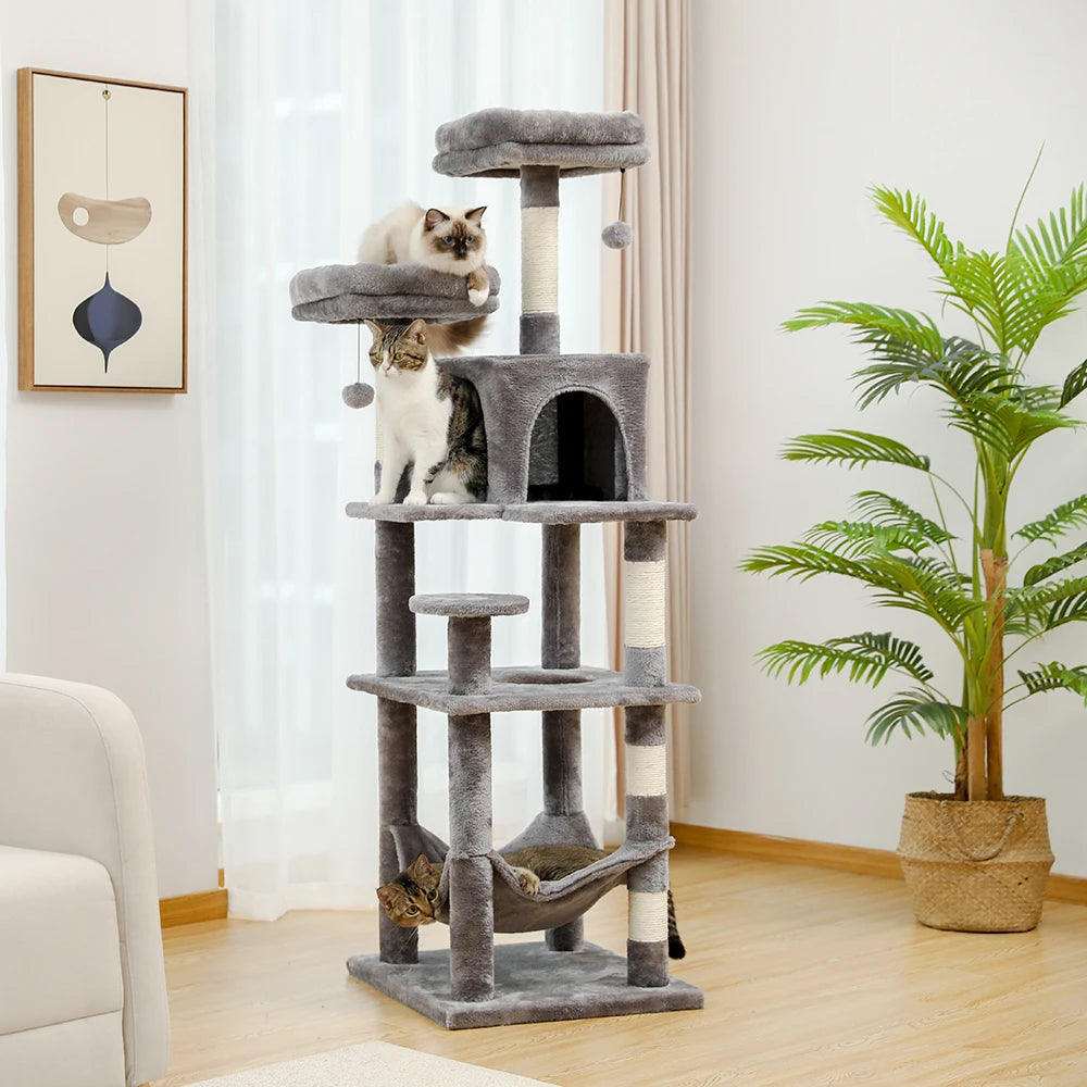 Cat Tree Tower House Condo Perch Entertainment Scratching for Kitten Multi-Level Tower