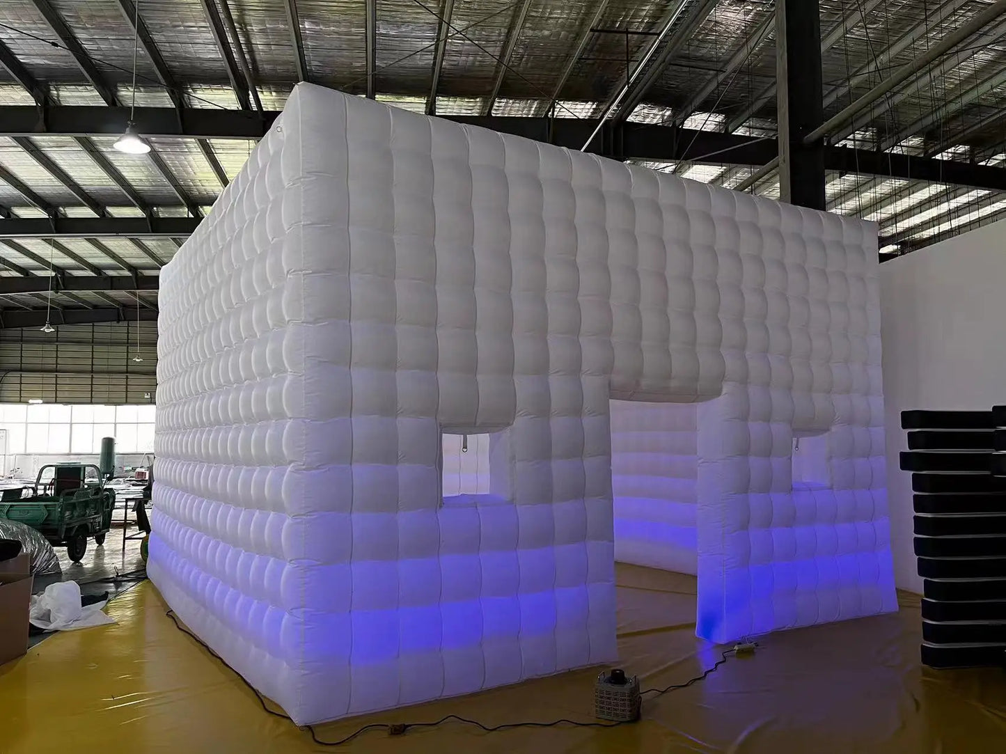 Portable Large LED Inflatable Air Cube Tent House w/Blower Inflatable Lighting Tent/Party Event