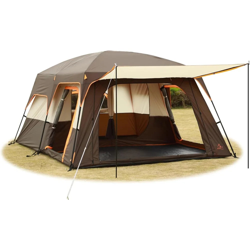 Extra Large Tent 10-12-14 Person(A),Family Cabin Tents,2 Rooms,3 Doors and 3 Windows with Mesh