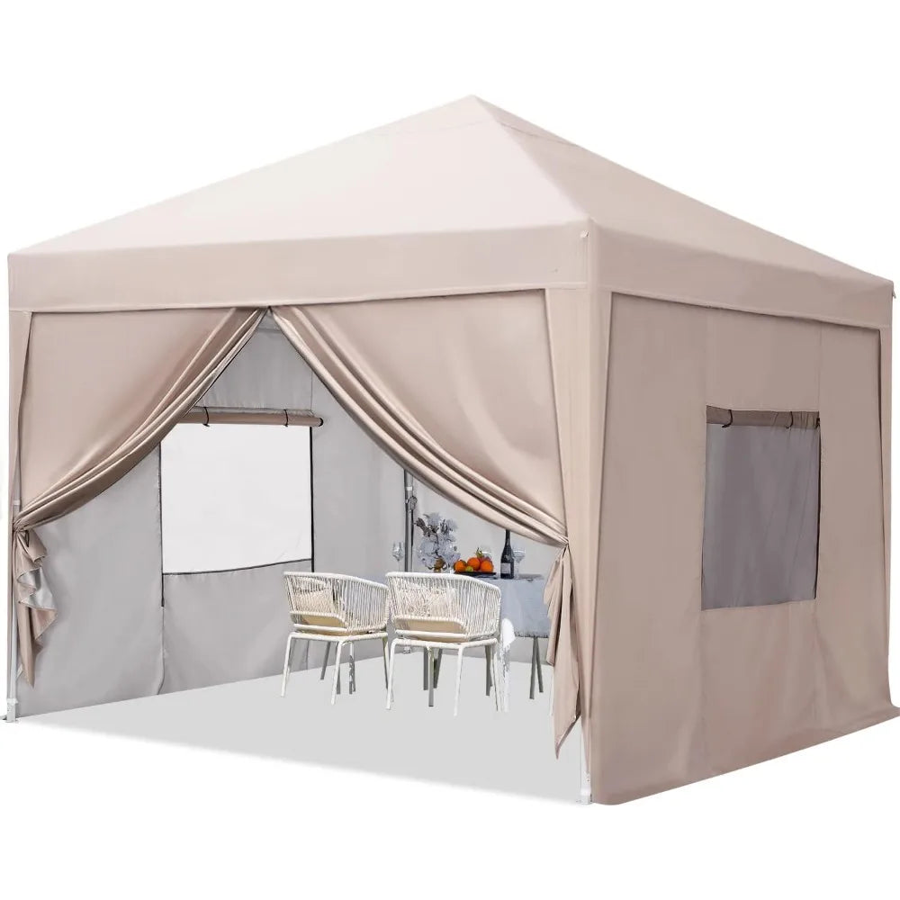 QuikTent 10'x10' Pop up Canopy Tent w/Sidewalls, Enclosed Instant Outdoor Gazebo Shelter Waterproof