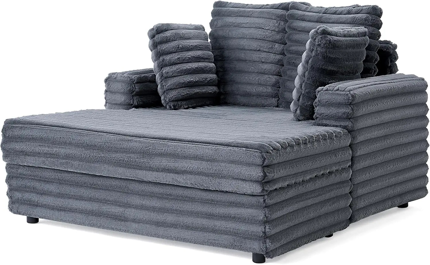 53" Sofa Bed, Upholstered Sofa Bed with Throw Pillows and Armrests, Sleeper Chair- Plush Chair Bed