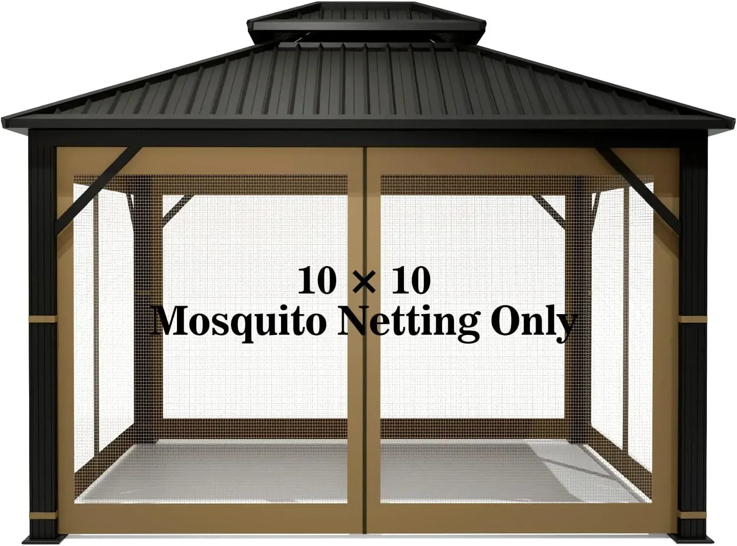 Gazebo Universal Replacement Mosquito Netting 10' x 10' Mesh Netting Screen 4-Panel Curtain NO FRAME