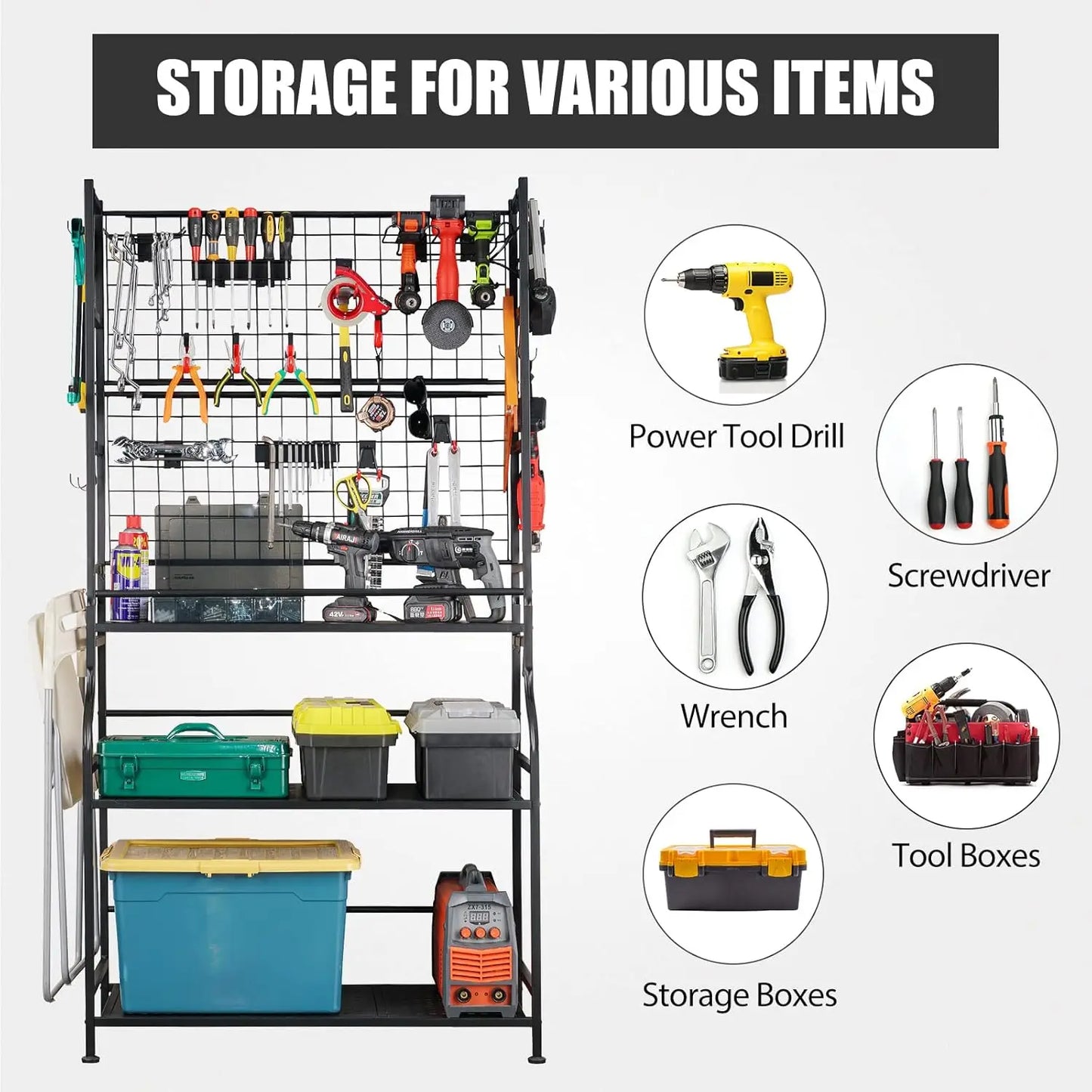 Alloy Steel Tool Storage Organizer,Heavy Duty Tool Holder for Power Tools