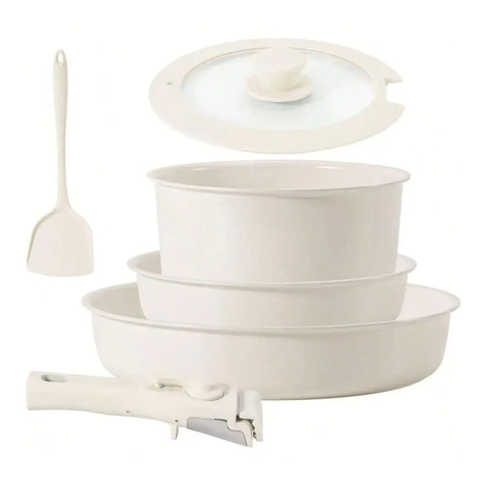 And Pans Sets Non Stick 6PCS Ceramic Cookware Sets Nonstick Detachable Handle Induction