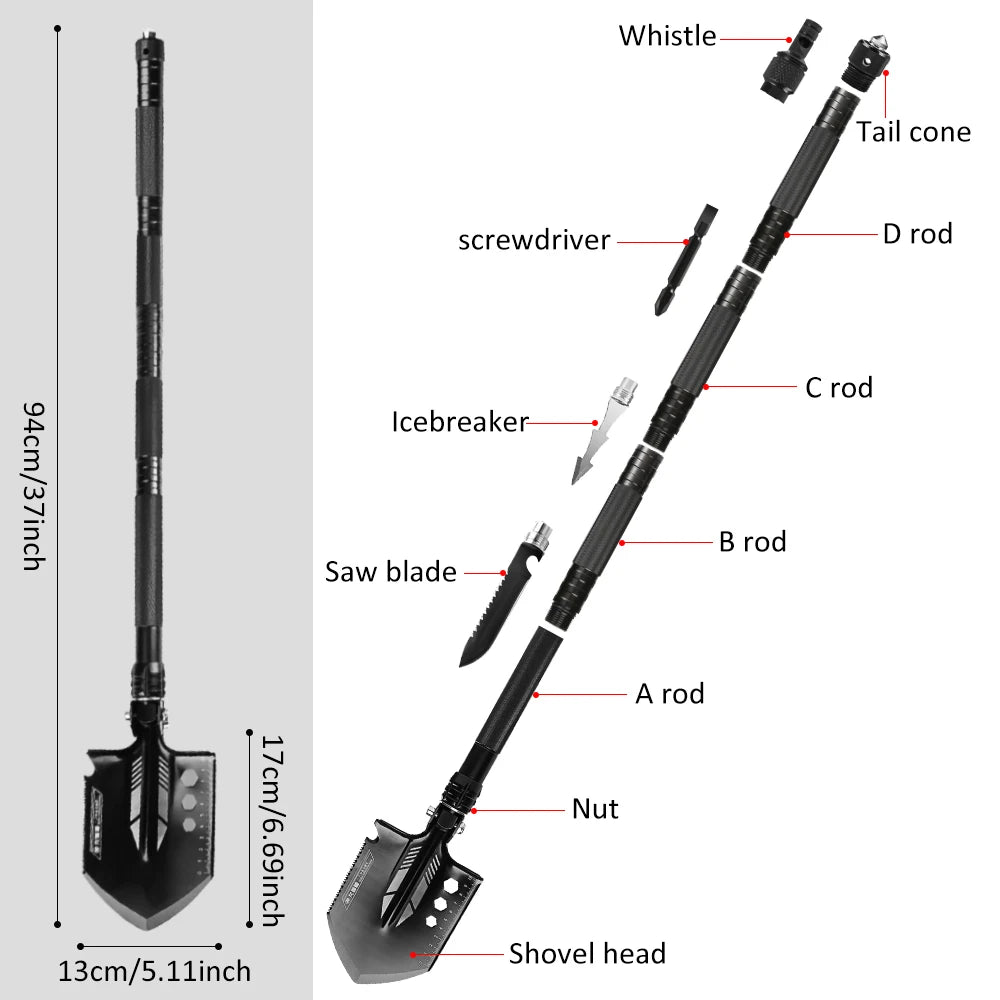 Multifunction Camping Shovel Survival Folding Shovels Military Tactical Shovel