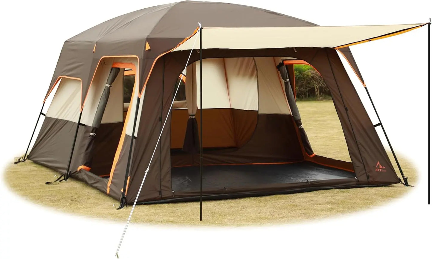 Extra Large Tent 6-10-12-14 Person(Style-B),Family Cabin Tents,2 Rooms,3 Doors and 3 Windows