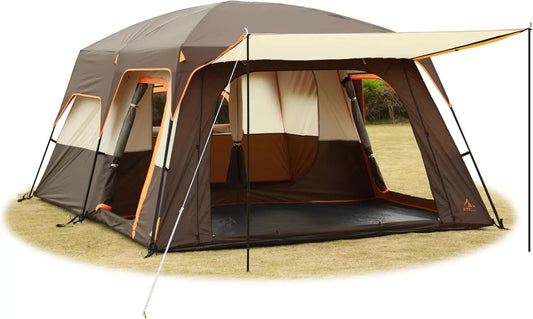 Extra Large Tent 6-10-12-14 Person(Style-B),Family Cabin Tents,2 Rooms,3 Doors and 3 Windows