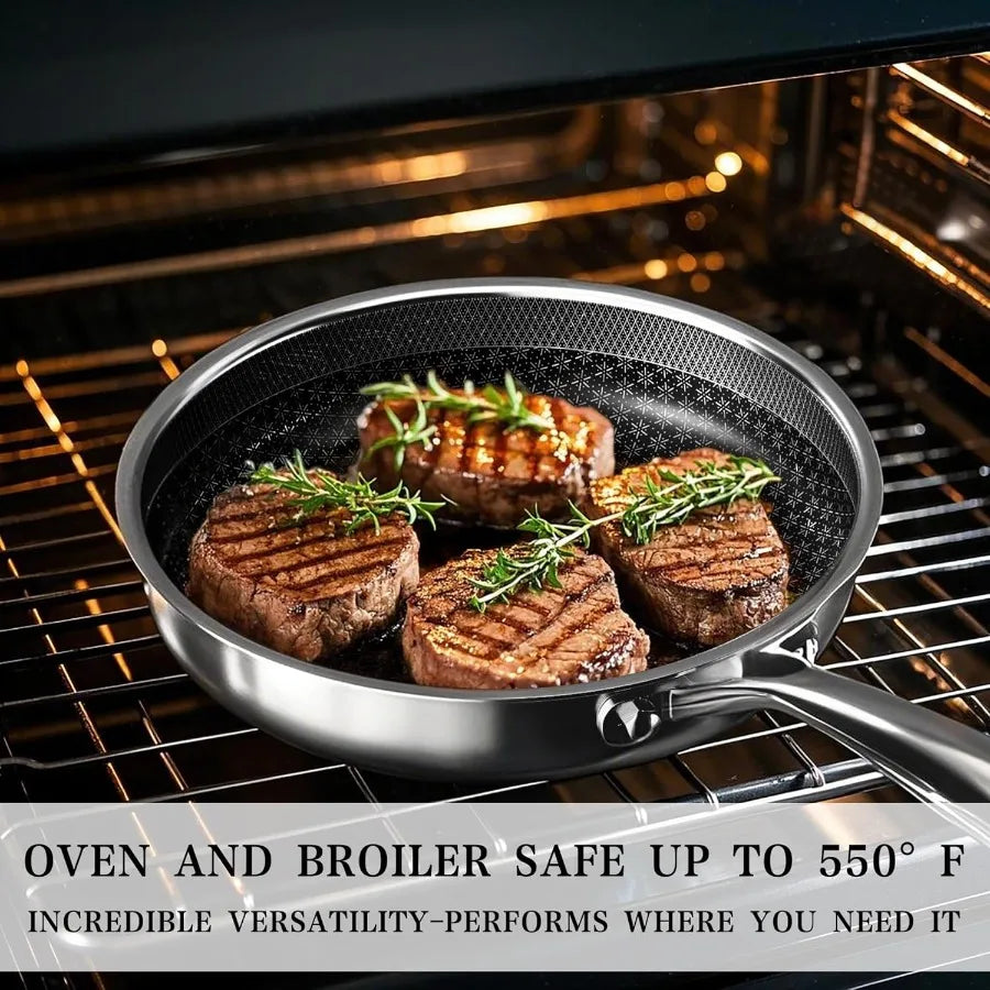 Hybrid Triply Stainless Steel Cookware Set Pots And Pans Set Non Stick with Steamer Basket Non Toxic