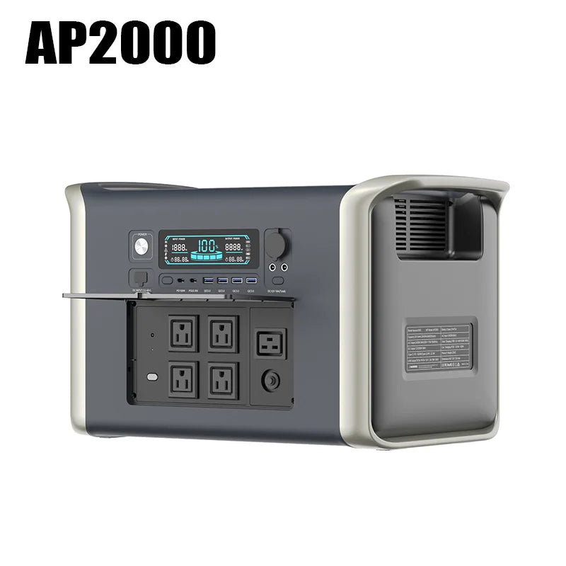 Camping Equipment Portable Power Station 2048WH Power Bank LiFePO4 Battery 2400W Emergency Power