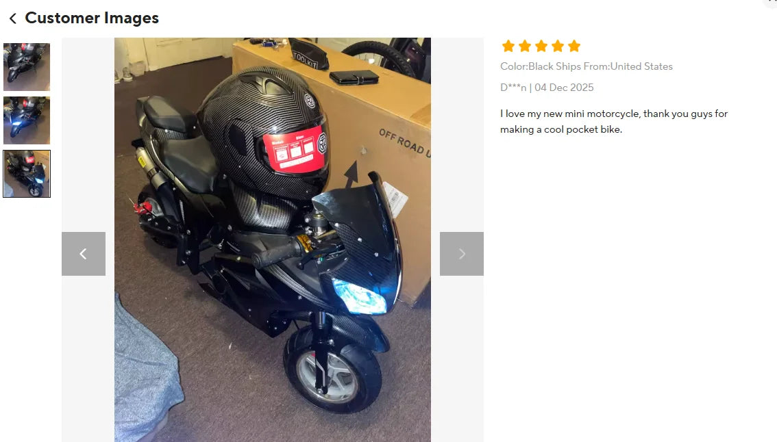 49cc 4-Stroke Pocket Rocket Motorcycle Mini Motorcycle Gas Pocket Motorbike/Racing Max Speed 25MPH