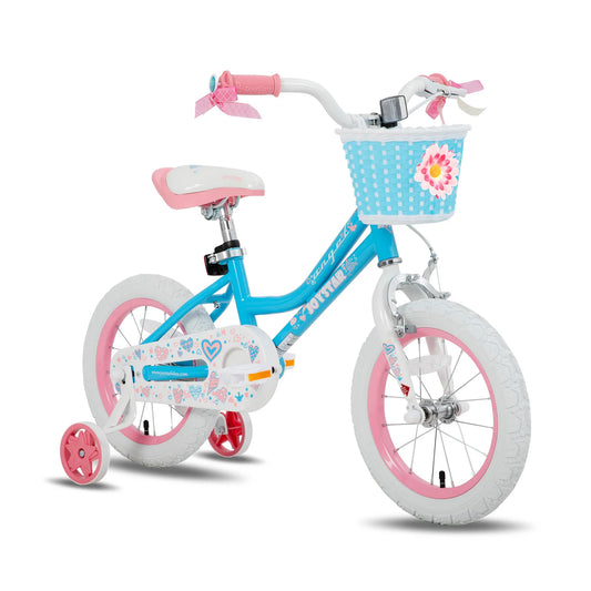 US warehouse Colorful Girls Bike with Basket & Training Wheels 12 14 16 18 Inch Kids Bike Foot Brake