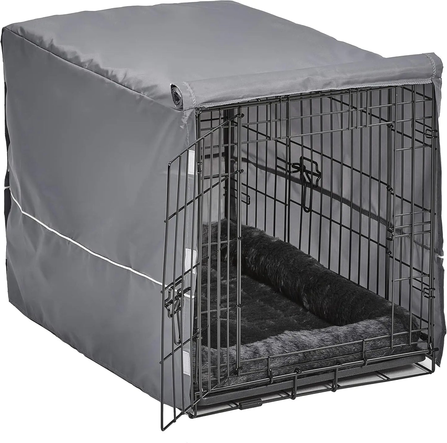 Includes One Two-Door Matching Gray Bed & Crate Cover, 30-Inch Kit Ideal for Medium Dog Breeds