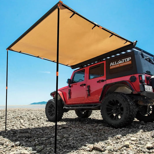 Vehicle Awning Roof Rack Pull-Out Sun Shade UV50+, Weatherproof 4x4 Side Awning