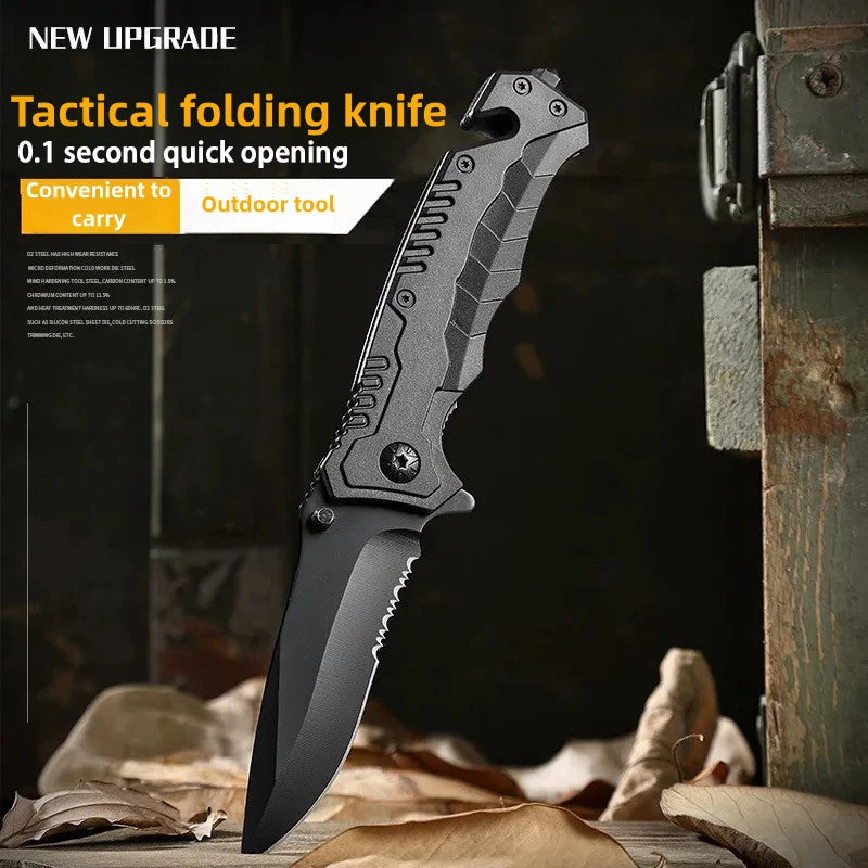 Multi functional outdoor camping knife with safety lock, foldable blade/sharp pocket tactical knife