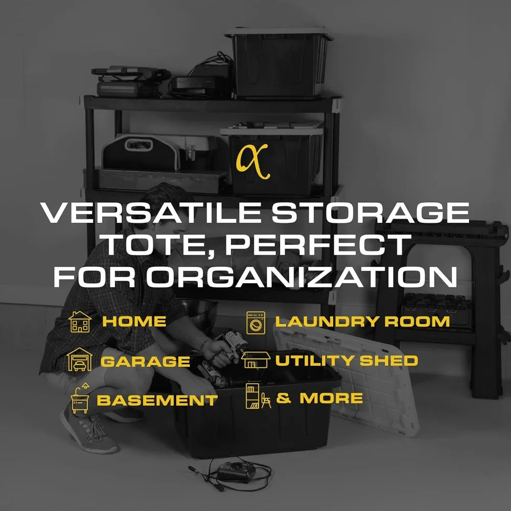 Heavy-Duty 17 Gallon Storage Container with Snap-Tight Lid, Weather-Resistant, 12.5H x 18W x 26.9D