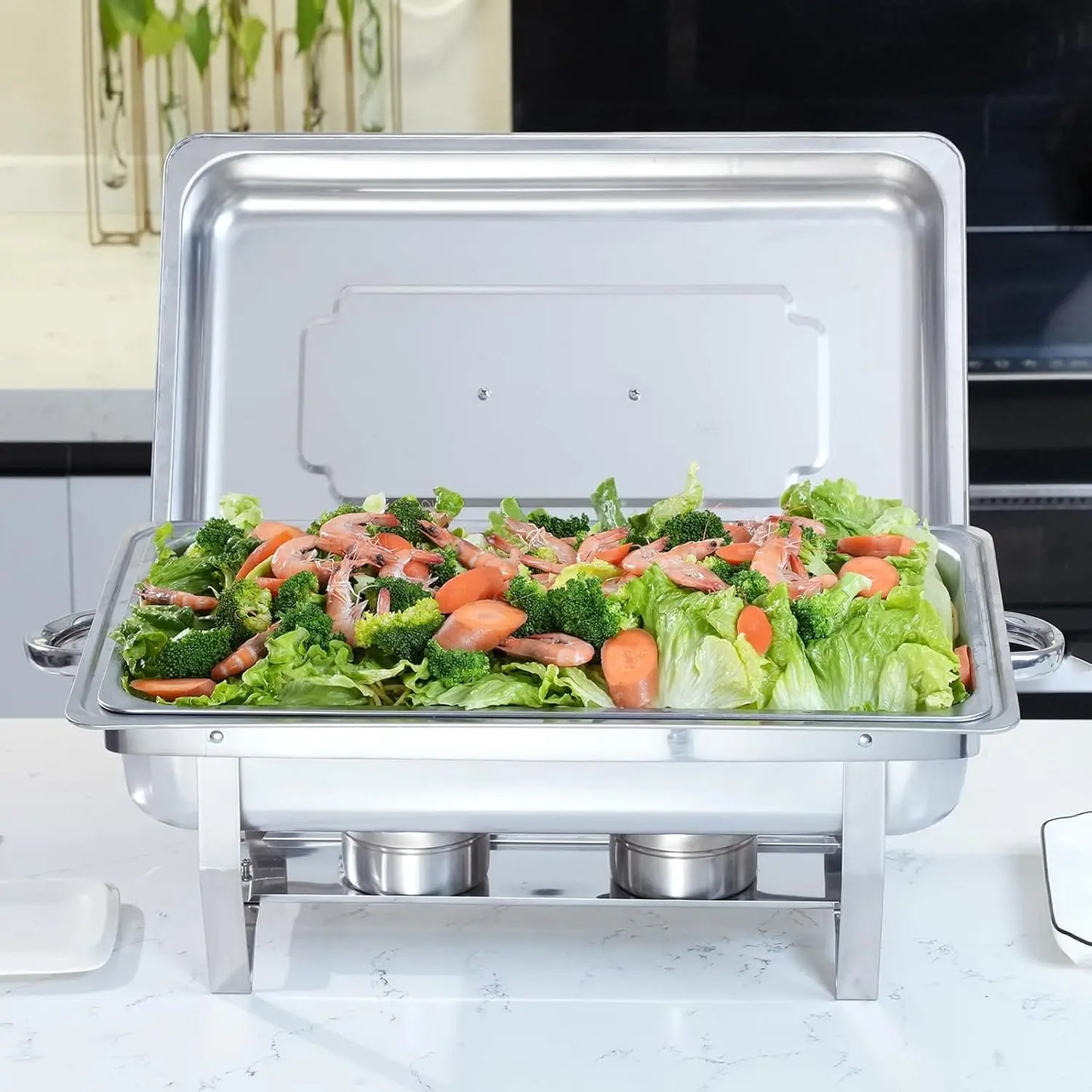 Chafing Dish Buffet Set 8QT Electric Stainless Steel 2/4/6Pack Full Size Pans Food Warmer Chafing