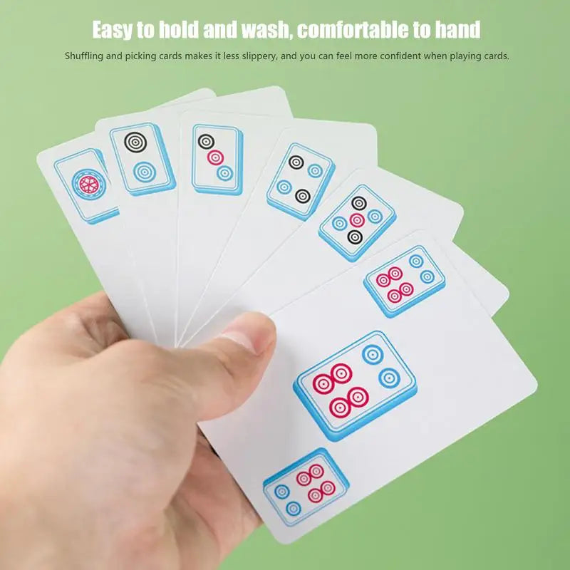 Portable Mahjong Set Non-Sticky Playing Cards