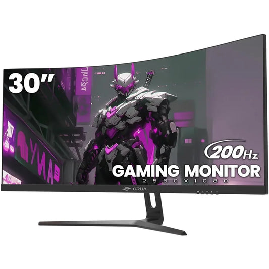 30" Curved Gaming MONITOR, 144Hz(HDMI)/200Hz(DP) Ultrawide Computer Monitor, WFHD(2560 * 1080P)