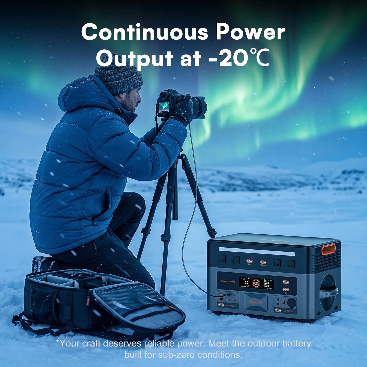 OSCAL 3600W Portable Power Station PowerMax 3600PE, 2016Wh Solar Generator, LiFePO4 Battery Power