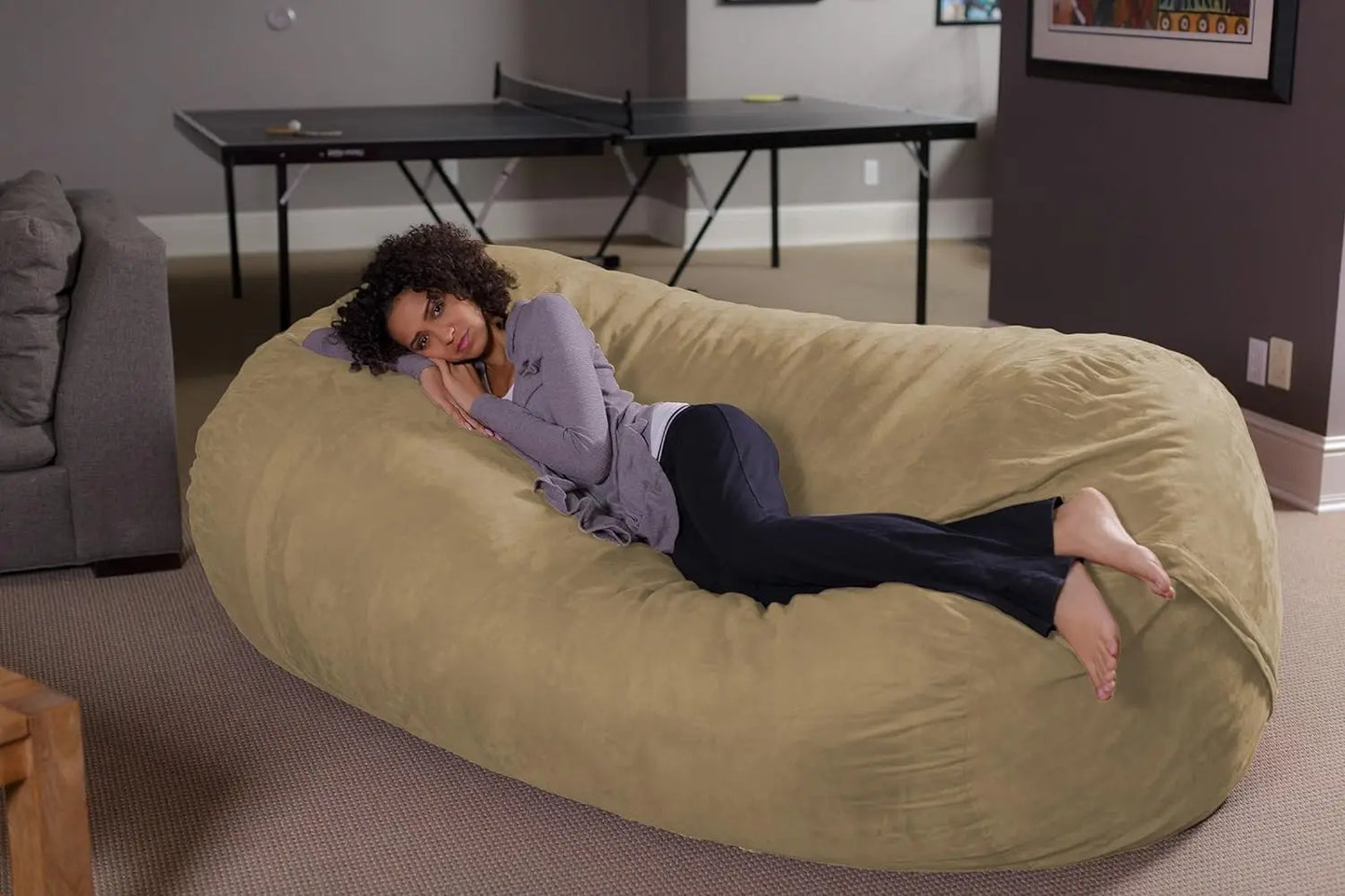 Sofa Sack Plush Bean Bag/Super Soft Microsuede Cover XL Memory Foam Stuffed Lounger Chairs