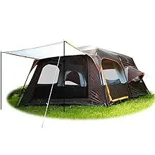 KTT Extra Large Tent 10-12-14 Person(B),Family Cabin Tents,2 Rooms,3 Doors and 3 Windows with Mesh