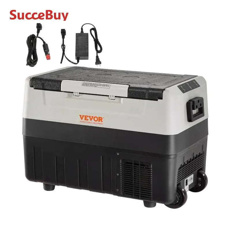 SucceBuy 35L/45L Portable Foldable Handle Car Refrigerator with Wheel Compressor Freezer