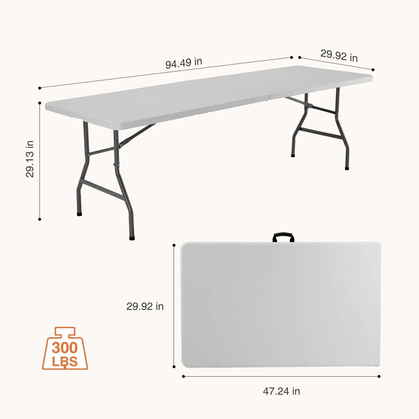 JHK 4/6/8 FT Portable Folding Outdoor Indoor Table Heavy Duty Foldable/ Safety Lock