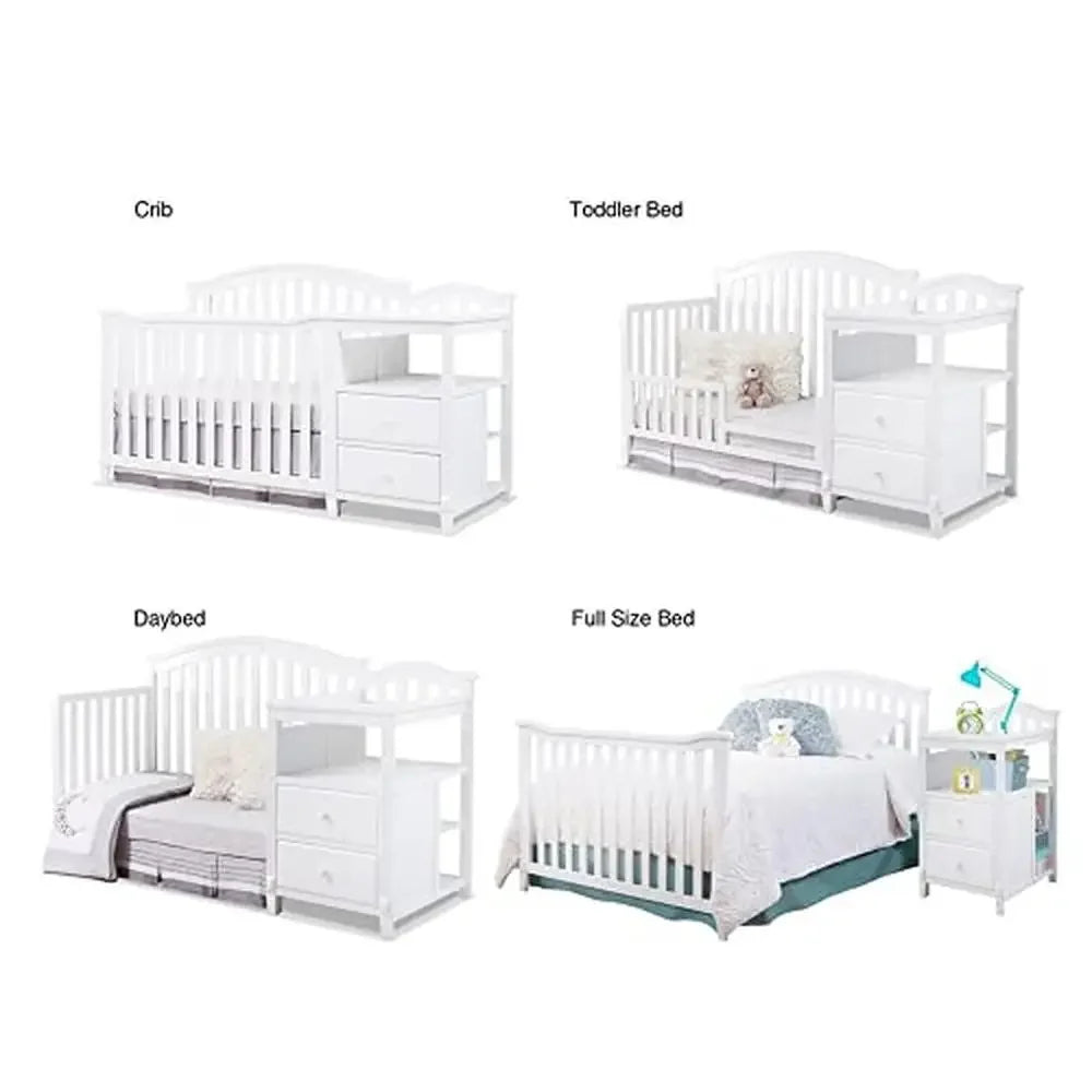 Berkley Round Top Crib Classic 4-in-1 Convertible Wooden Baby Bed Non-Toxic Finish Durable Wood