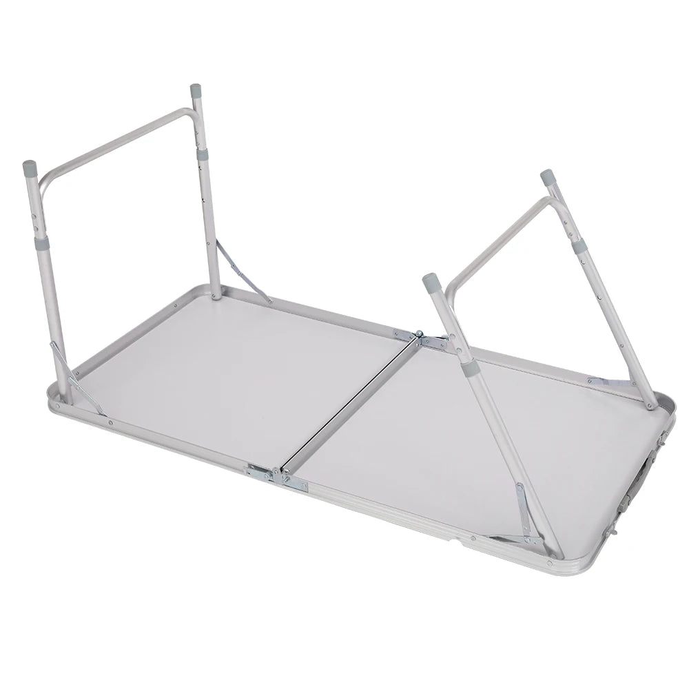 Silver Outdoor Folding Table Aluminum Alloy Rectangular