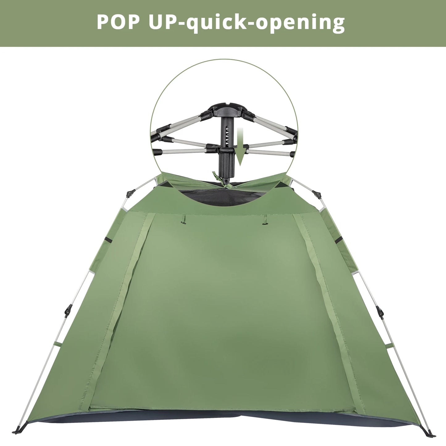 SPRING 4 Person Camping Tent, Waterproof & Sunproof Canopy Stargazing Tent, Easy Set Up Family Tent