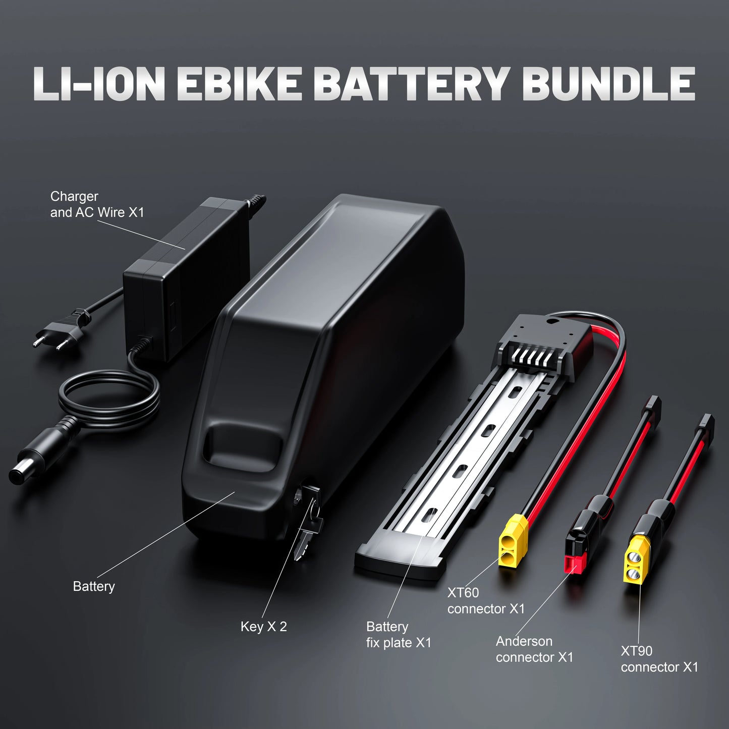 Hailong EBike Battery 52V 25Ah/50A BMS SamSung 21700 50G Cells Lithium E-BIKE 100W-2500W & Charger