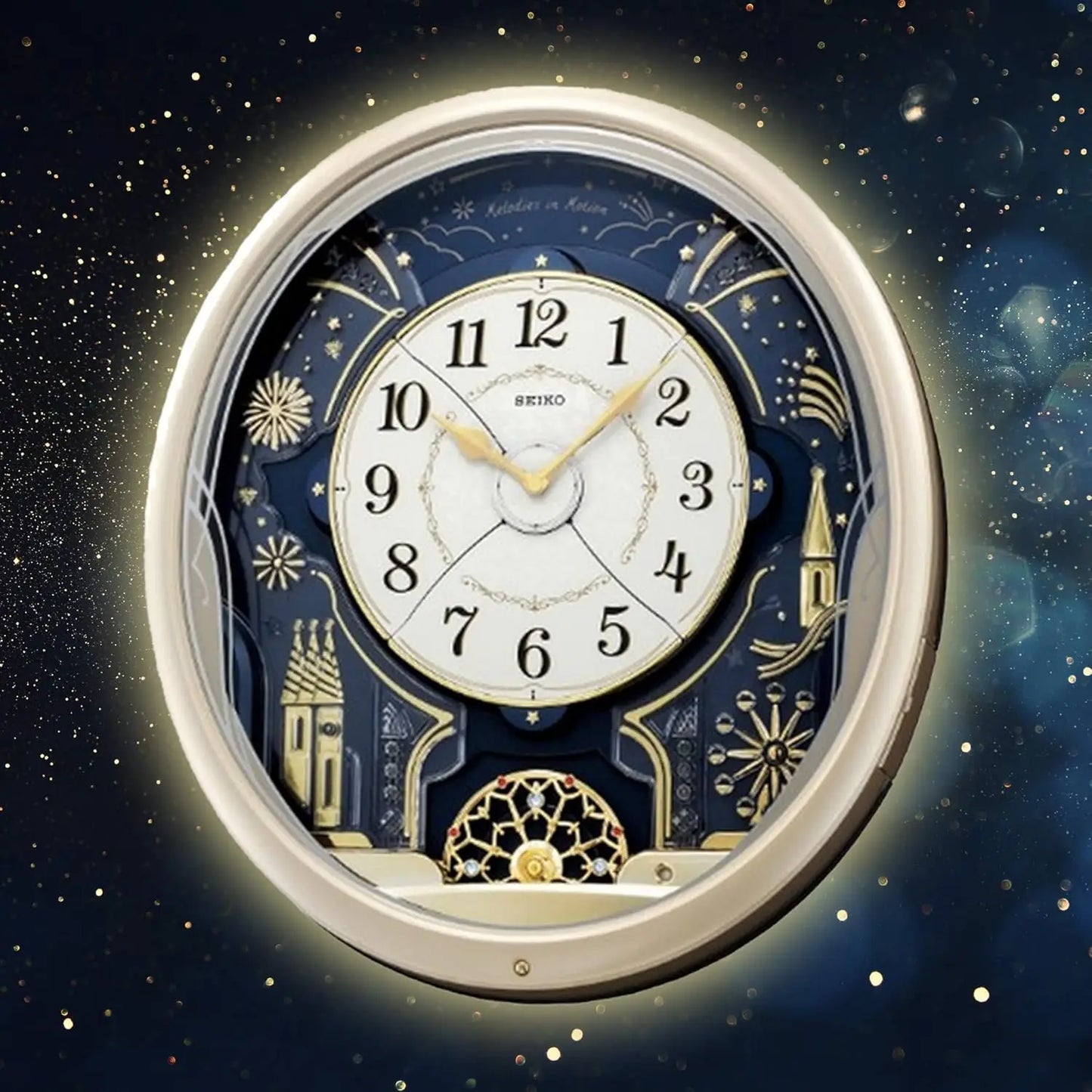NEW Melodies in Motion Wall Clock, Starry Night