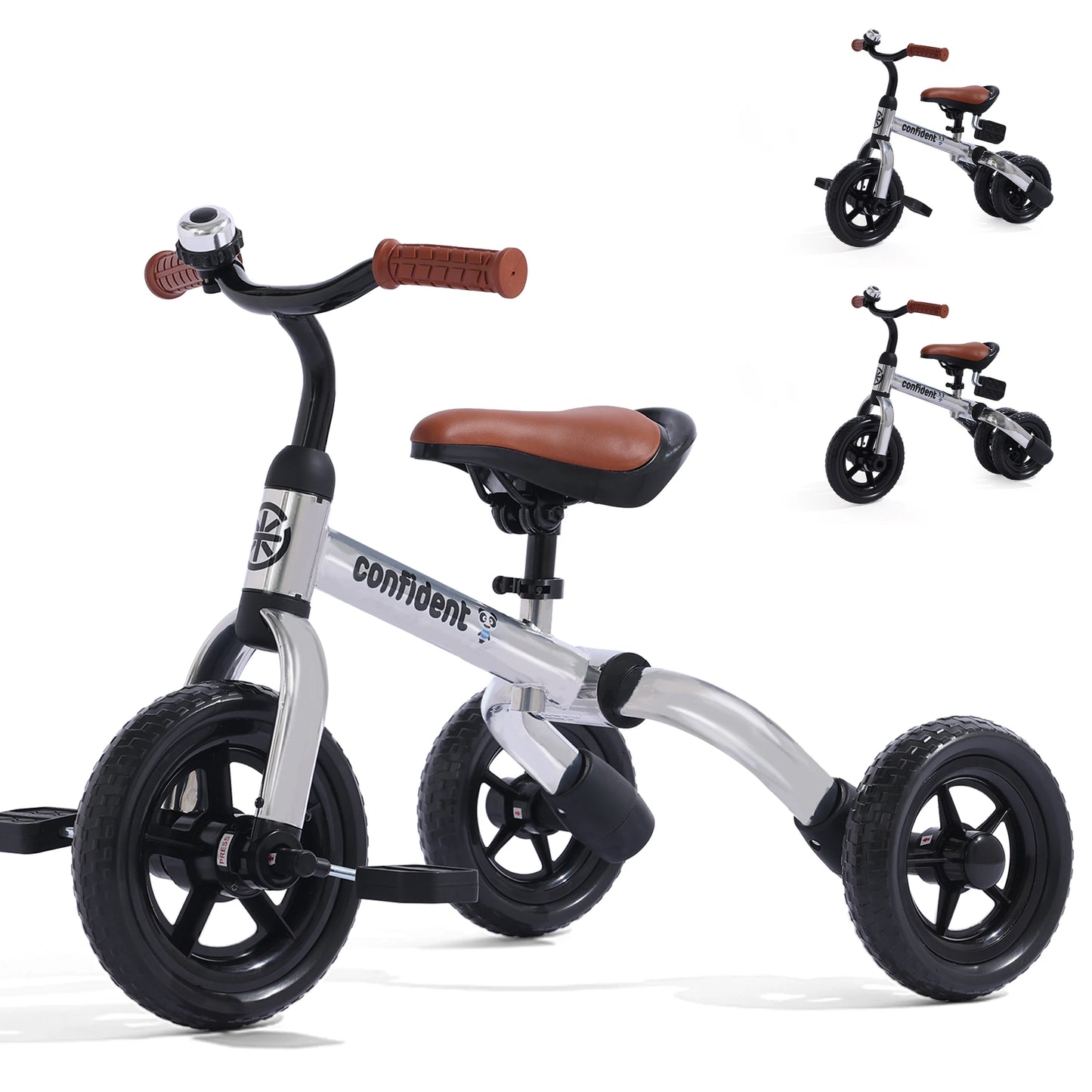 Toddlers Tricycle for 2/3/4/5 Years Old Boy&Girl with Detachable Pedal And Training Wheel Baby Gift