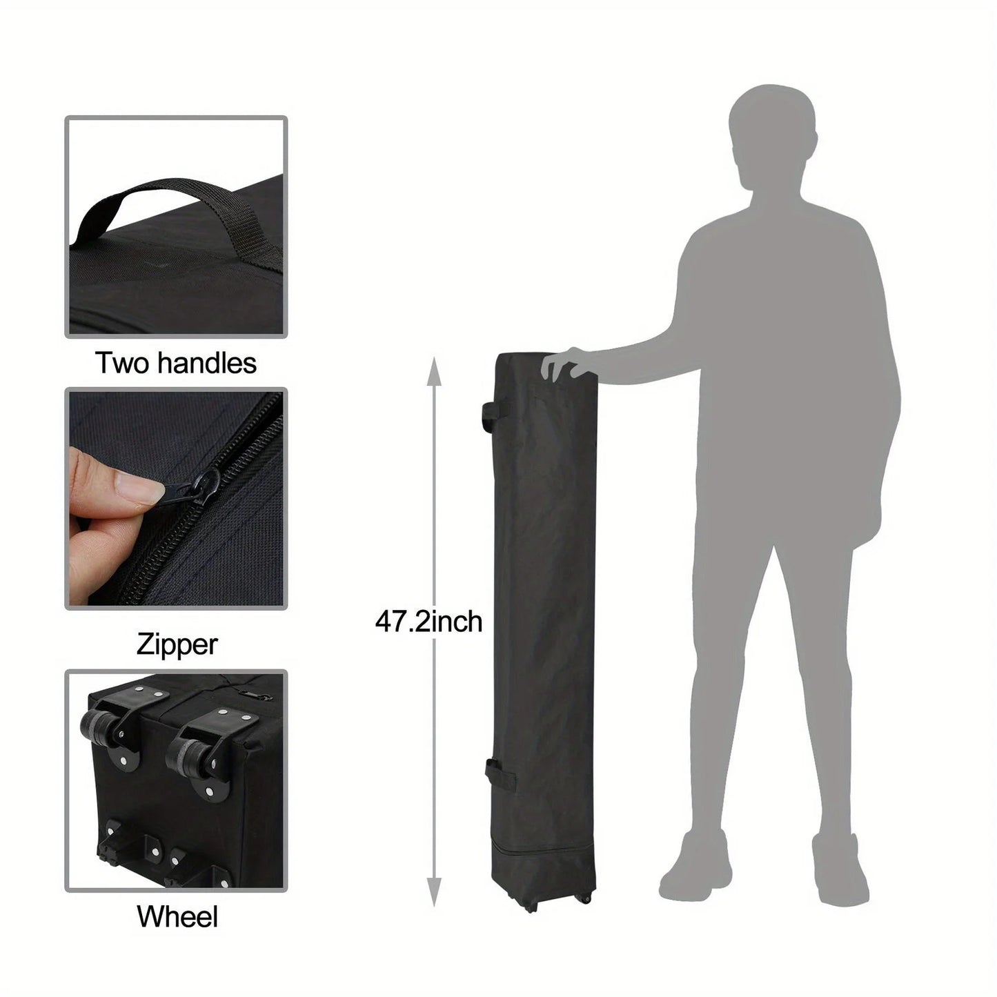 10x10 Pop Up Canopy Tent Adjustable Straight Leg Heights w/Wheeled Bag 3 Colors