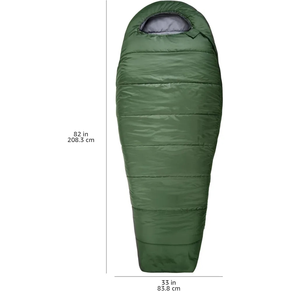 Sleeping Bag 3-Season 20 Degree F Mummy, Olive Green Outdoor Camping Cotton Winter Warm Sleeping Bag