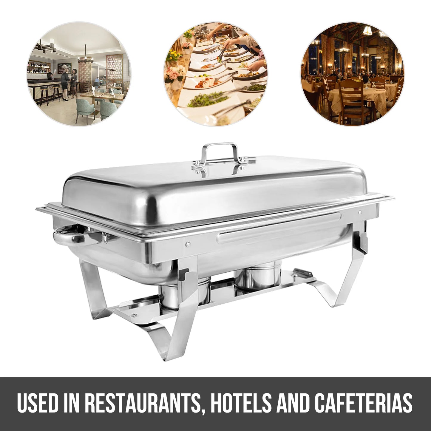 Chafing Dish Buffet Set 8QT Electric Stainless Steel 2/4/6Pack Full Size Pans Food Warmer Chafing