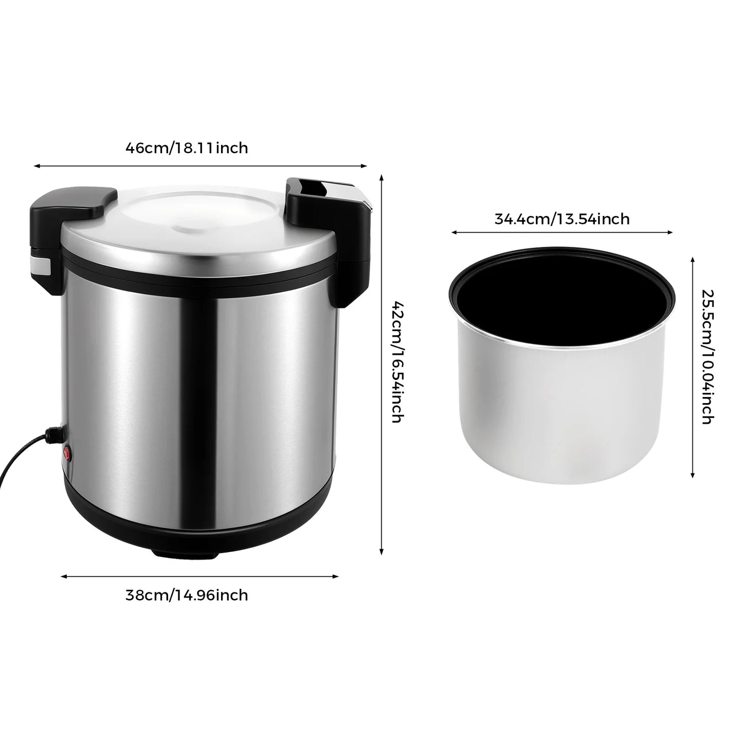 110W 110V Commercial Rice Warmer Insulation Rice Cooker Electric Rice Warmer 19L Rice Warmer