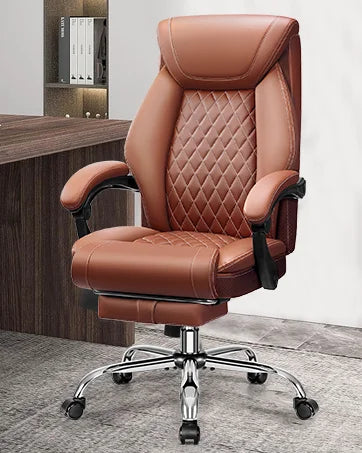 Office Chair, Executive Leather Chair Adjustable High Back, Lumbar Support, Big and Tall Office