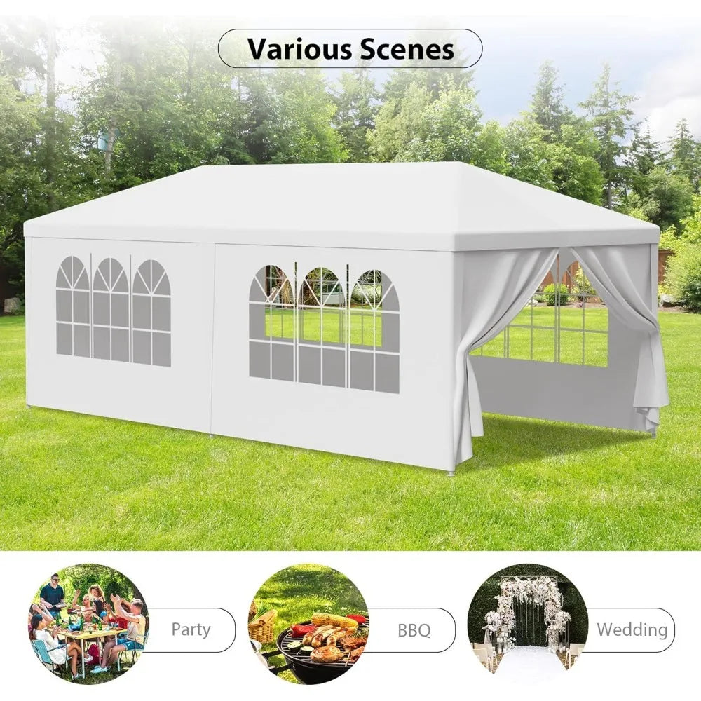 10 X 20 Outdoor Wedding Party Tent Camping Shelter Gazebo Canopy with Removable Sidewalls Easy Setup