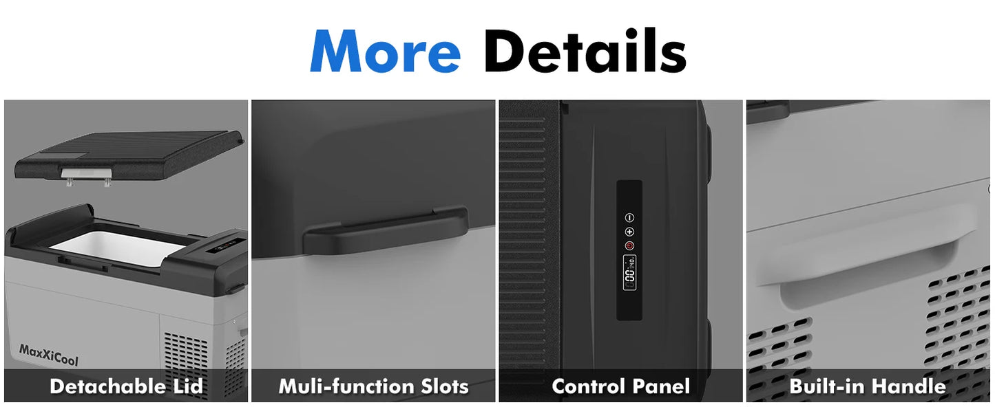 MaxXiCool MF20 Camper Fridge 12v, -4℉-68℉ Fast Cooling Car Refrigerator,  Freezer Portable 21Qt/21L