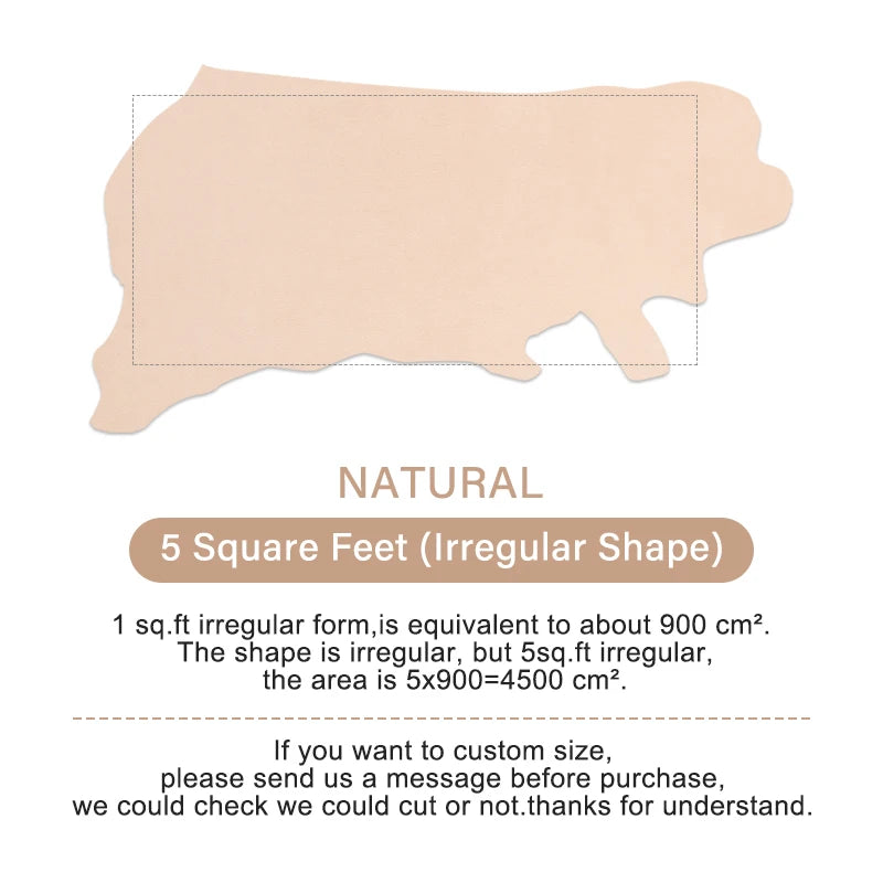 WUTA Full Grain Natural Vegetable Tanned Cowhide DIY Pre-cut Vachetta Leather Genuine Leather Craft