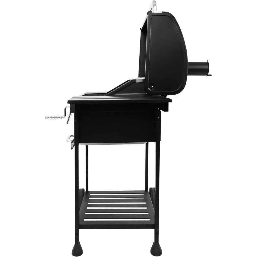 Royal Gourmet CD1824EN 24” Charcoal Grill Outdoor Smoker with Side Tables Backyard Griller, Black