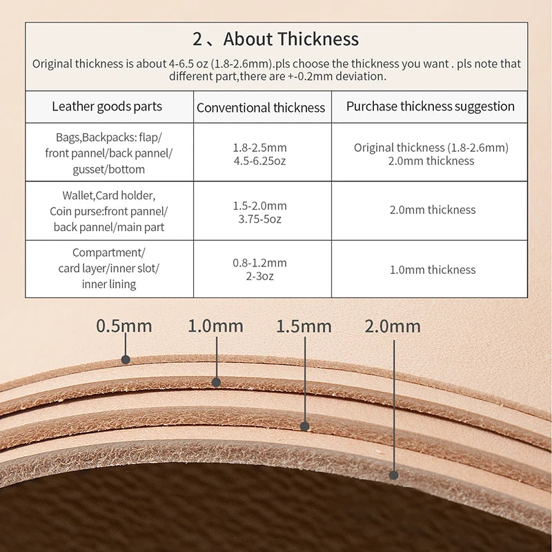 WUTA Full Grain Drum Dyed Vegetable Tanned Cowhide Skin Pre-cut Vachetta Leather Genuine Leather