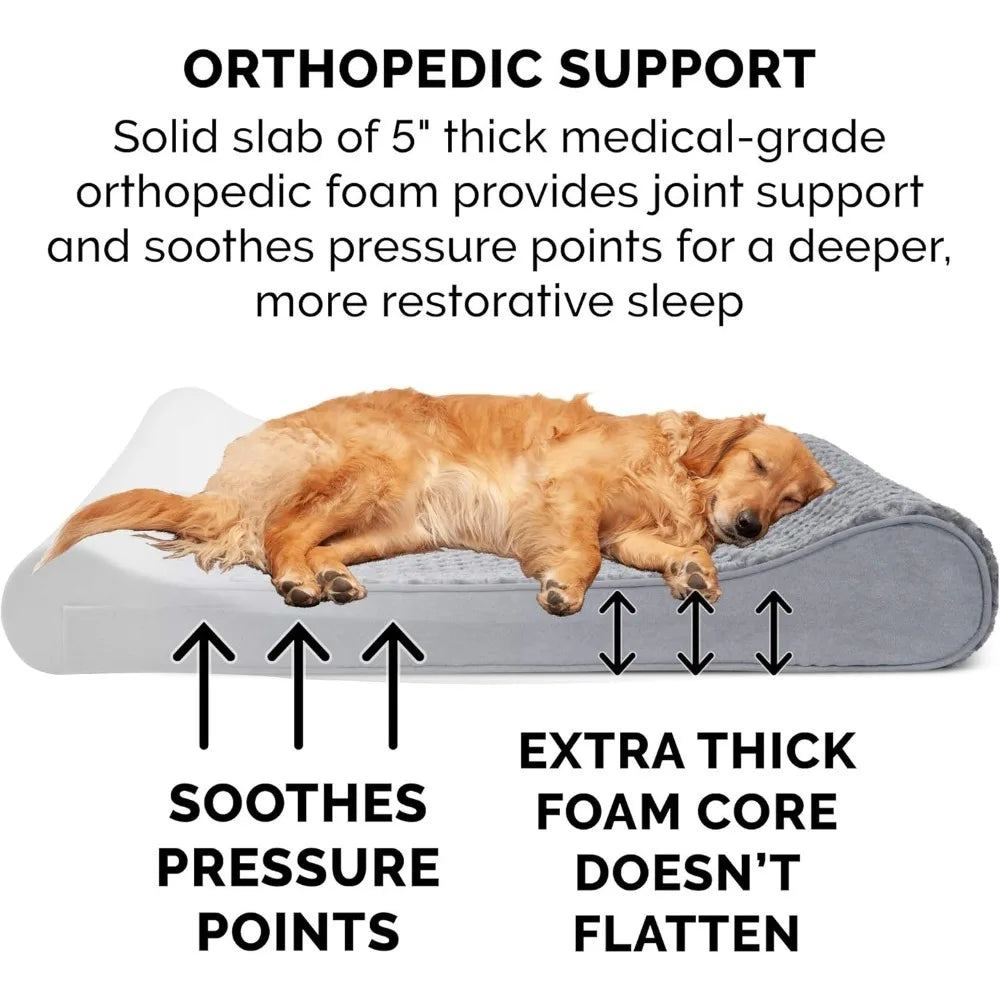 Orthopedic Dog Bed for Large Dogs w/ Removable Washable Cover, For Dogs Up to 75 lbs